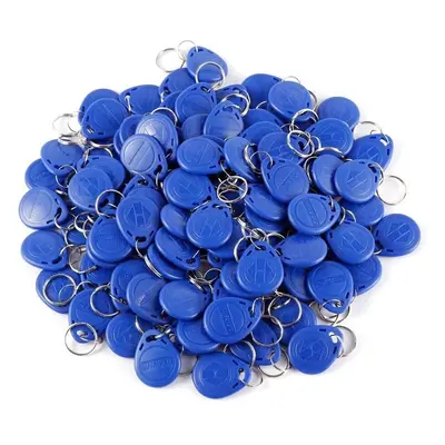 LUCINE 100pcs 125KHz RFID Keychains RFID Proximity Tag Blue Key fobs for Door Entry Access Contr