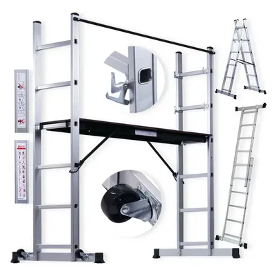 3 IN Aluminium Working Ladder Platform Multi Purpose Scaffold Tower