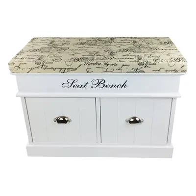 White Seat Bench With Drawers & Lid 70cm