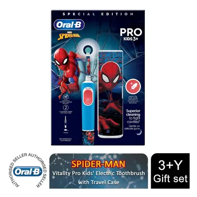 (Spider-Man) Oral-B Pro Kids Electric Toothbrush Gift Set, 3+Y