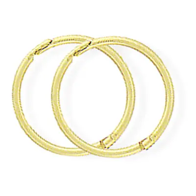 Jewelco London 9ct Yellow Gold 1mm Gauge Thick Hinged Sleeper Hoop Earrings 12mm - SENR02953