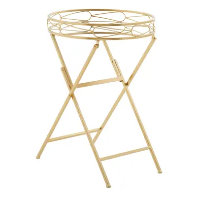 Premier Housewares Jolie Round Gold Tray Table