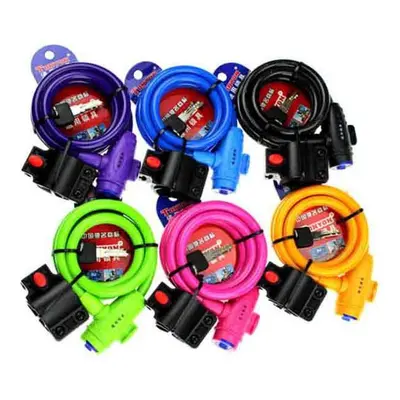 (Rose Red) Universal Coil Cable Bike Cycle Bicycle Security Lock