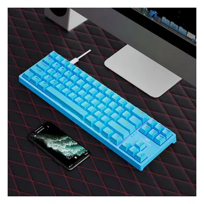 (Blue, Blue Switch) Mechanical Gaming Keyboard Keys Blue/Red Switch Hot Swappable RGB Backlit De