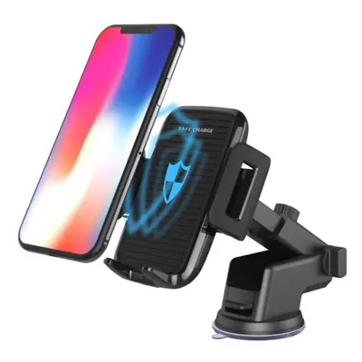 Qi Wireless Fast Charger Car Retractable Suction Cup Dashboard Air Vent Phone Holder for Iphone 