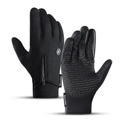 (L) Fluff Warm Gloves Windproof Waterproof Touchscreen Golves Winter Warm Anti Slip Bike Cycling