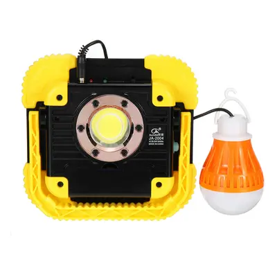 (Yellow) COB Solar Camping Light USB Rechargeable Waterproof Flood Light Work Lamp Floodlight fo