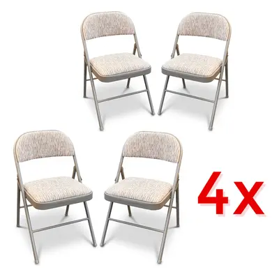 FABRIC PADDING FOLDING CHAIR DELUXE STRONG METAL FRAME OFFICE WITH BACK REST NEW