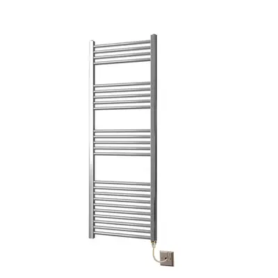 Greened House 500mm wide x 1400mm high Chrome Flat Electric Heated Towel Rail Designer Straight 