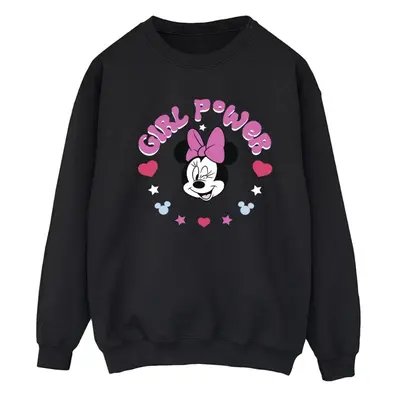 (L, Black) Disney Womens/Ladies Minnie Mouse Girl Power Sweatshirt