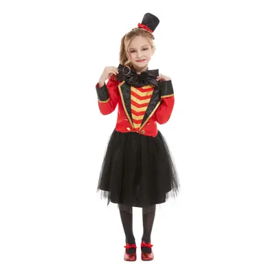 (7-9 Years, Red/Black) Smiffys Girls Deluxe Ringmaster Costume Set