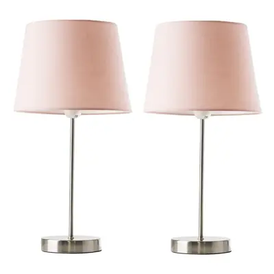 VL Charlie Satin Nickel Stem TL + 2x Small Aspen Dusky Pink TPD Shade