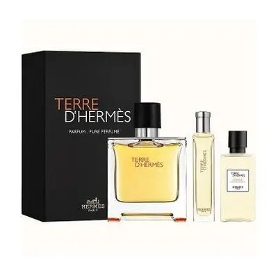 Hermes Terre D'Hermes Pcs Gift Set For Men: 2.5 Pure Parfum + 0.5 Pure Parfum + 1.35 Shower Gel