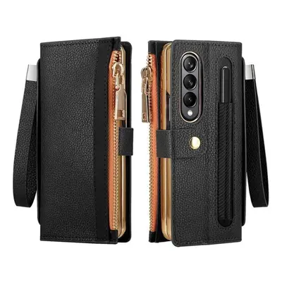 (black, For Galaxy Z Fold 3) Leather Wallet Case For Samsung Galaxy Z Fold 4 2 5g With Pen Holde