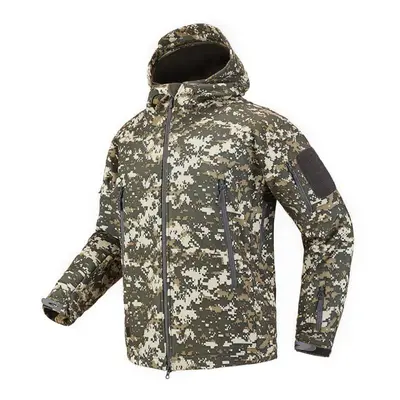 (ecru, S) Men Soft Shell Military Jacket Waterproof Fleece Tactical Camouflage Jacket Winter Sha