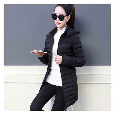 (black, 4XL) Hooded Coat Women Outerwear Female Parkas Long Jackets Warm Base Coats Winter Cotto