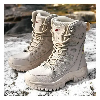 (beige, 38) Tuinanle Plus Size Women Autumn Boots Super High Quality Boots Men Shoes