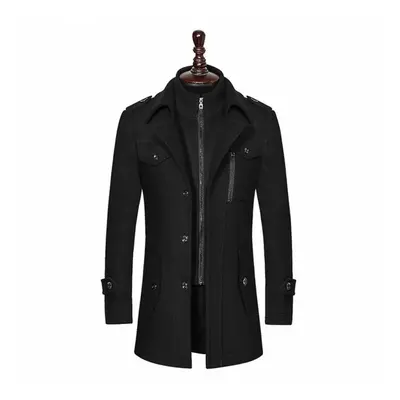 (black, M) Trench Coat For Men Woolen Coat For Men Jackets For Men Fashion Jacket&coat Mens Coat