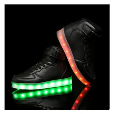 (black, 37) Ghost Walking Shoes Usb Charging Led Lights Shoes Men And Women Fluorescent Luminous