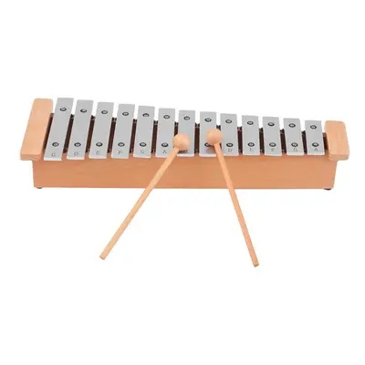 (silver) 13-note Glockenspiel Portable Aluminum Piano Xylophone Percussion Instrument Musical In