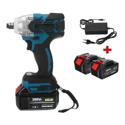 (blue, EU) Cordless Impact Wrench, Brushless, Cordless, 1/2" 18v, Includes Two Batteries