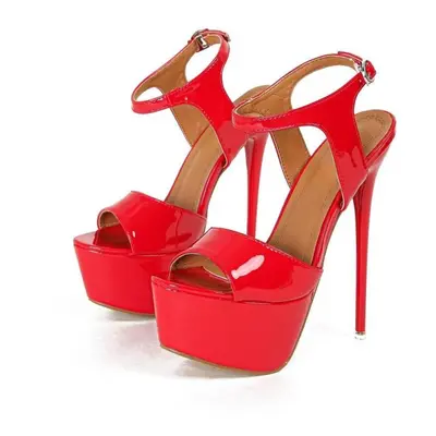 (red, 42) Eilyken Sexy Design Platform Buckle Strap Women Sandals Sexy Open Toe Super Thin High 