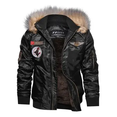 (black, XXL) Men Jackets Winter Army Green Military Motorcycle Ma-1 Flight Jacket Pilot Air Forc