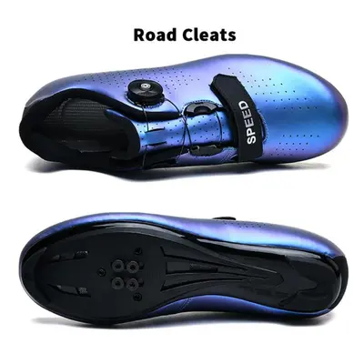 (blue, 44) Cycling Sneakers Road Bike Cleat Shoes Men Mountain Racing Speed Sneakers Women Flat 