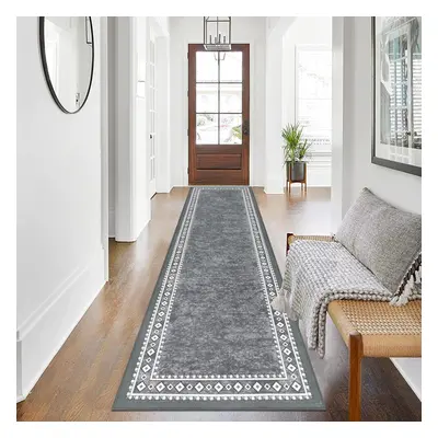 (66 x cm, Grey) Non Slip Hallway Runner Door Mat, Washable Laundry Area Runner Rugs Stain Resist