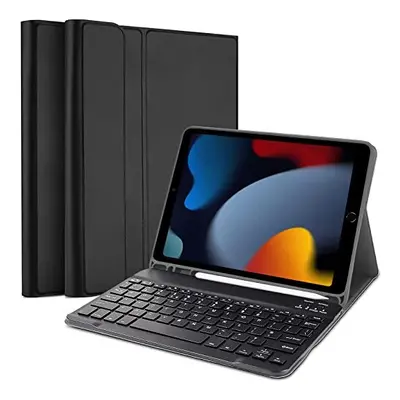 Keyboard Case for iPad 10.2" 9th 8th 7th Generation, with Detachable Bluetooth Keyboard and Penc