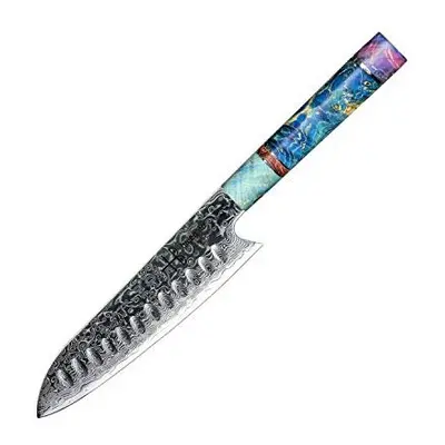 Damascus Chef Knife Santoku Hajegato Unique One of Kind Handle Professional Inch Japanese Chefs 