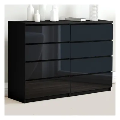 High Gloss Chest Of Drawers Bedside Cabinet Tall Wide Storage Living Room Bedroom Furniture