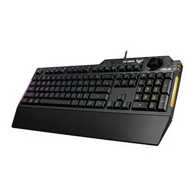 ASUS TUF GAMING K1 RGB Keyboard with Volume Knob, 19-key Rollover,...