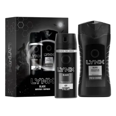 Lynx Black Gift Set, Present For Brothers, Boys & Teens, Shower Gel & Deodorant