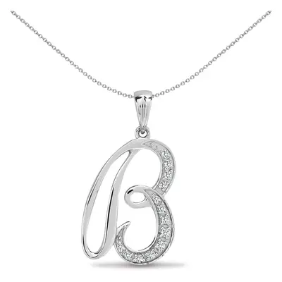 Jewelco London 9ct White Gold Pave Set Round G SI 0.07ct Diamond Identity Script Initial ID Char