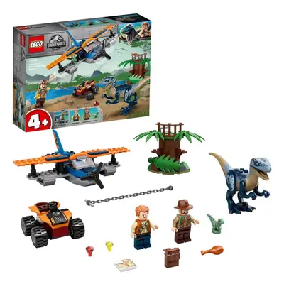 LEGO Jurassic World 4+ Velociraptor: Biplane Rescue Mission Dino Toys for Preschool Kids