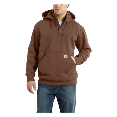 Carhartt Men's Big & Tall Rain Defender Loose Fit Heavyweight Quarter-Zip Sweatshirt Mocha Heath