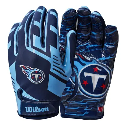 Wilson NFL Stretch Fit Football Gloves - Youth Tennessee Titans