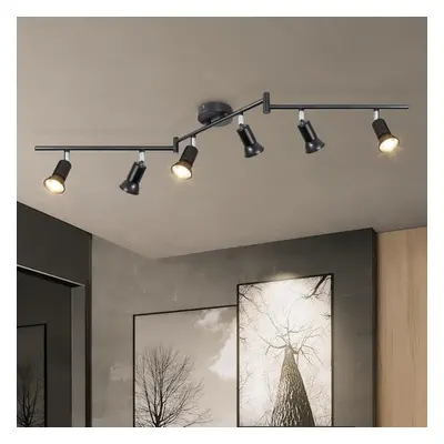 (6 Way, Personalized Matte Black) Rotatable Ceiling Spotlight - Matte Black 6-Way GU10 LED Ceili