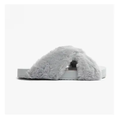 (UK 7) TOMS SUSIE Womens Faux Fur Mule Slippers Grey