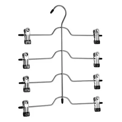 Richards Homewares Black Clips Slack Rack Tier TrouserSkirt Chrome Black Vinyl Hanger 3Pack SYNC