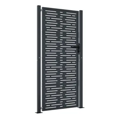 (105 x cm) vidaXL Garden Gate Patio Gate Fence Gate Fence Anthracite Steel Square Design