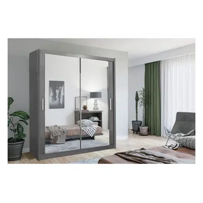 (Grey, 180CM) 2&3 Sliding Mirror Door Wardrobe In Size Color