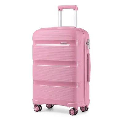 (20inch(without vanity case)) 1, Or Piece Pink Hard Shell PP Suitcase With TSA Lock