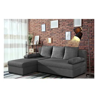 (Grey) Universal L-Shaped Corner Sofa Bed with Storage