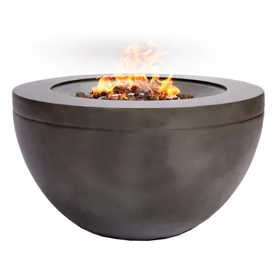 MDA Designs Tabiti Dark Grey Lavish Garden & Patio Gas Fire Pit with Eco-Stone Finish