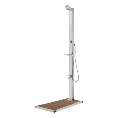 (brown, x x cm) vidaXL Garden Shower with Base Stainless Steel Brown/Grey 110x62x5/80x62x5 cm