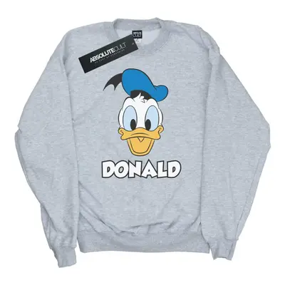 (XL, Heather Grey) Disney Womens/Ladies Donald Duck Face Cotton Sweatshirt