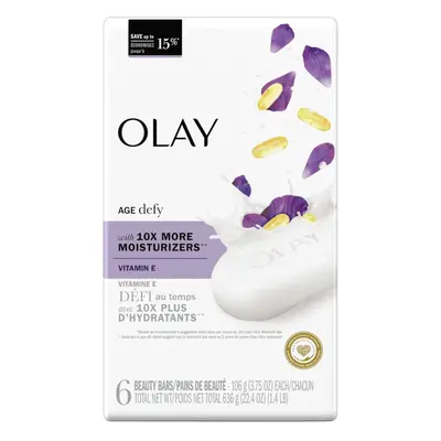 Olay Age Defying Bar Soap with Vitamin E and Vitamin B3 Complex Beauty Bars 3.75 oz (6 Count)