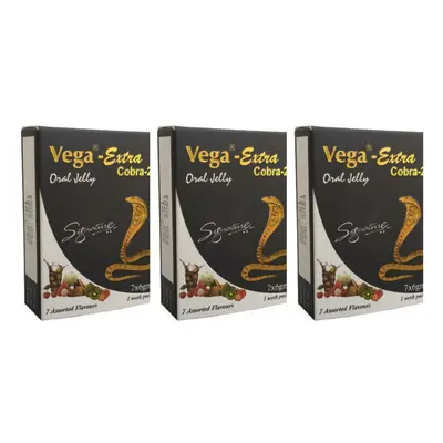 Vega Extra Oral Jelly For Men Cobra 1 Week Pack Royal jelly Assorted Flavours x gram ( Pack Of )